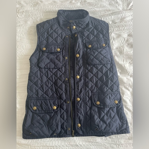 Navy Polo Ralph Lauren Quilted Vest Kids XL (Gently Used) - Picture 1 of 3